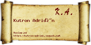 Kutron Adrián névjegykártya