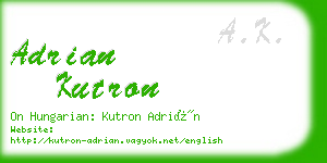 adrian kutron business card